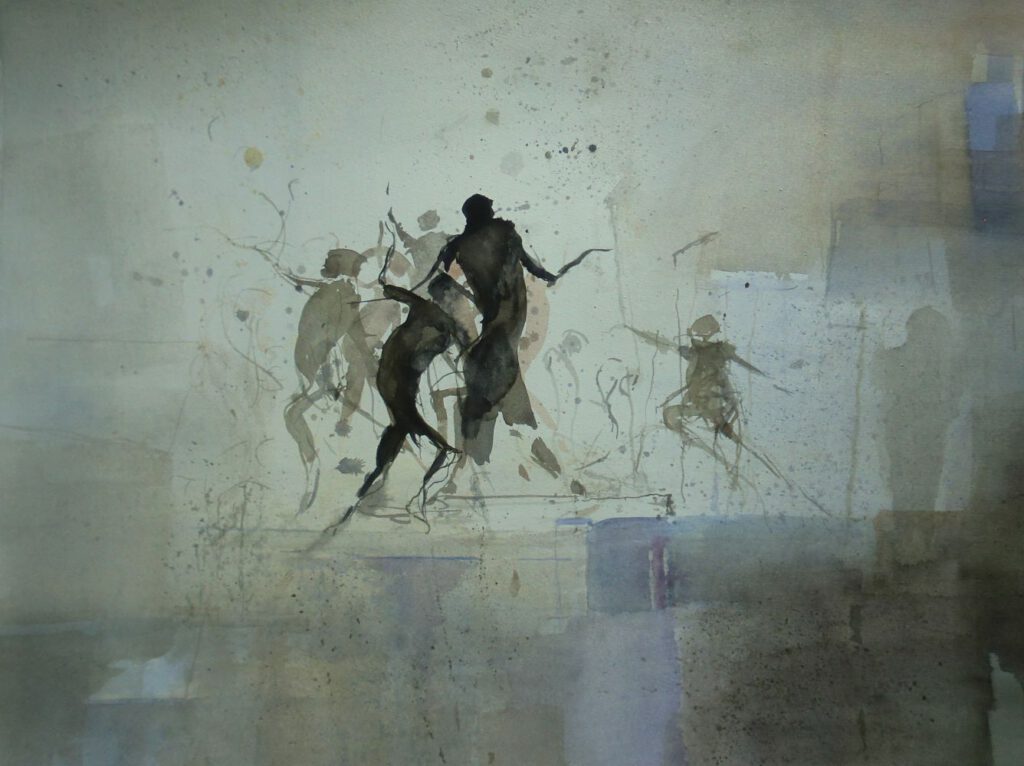 Ingrid Bertrand – Tanz – Aquarell